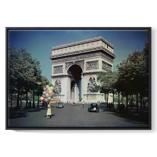 L'Arc de triomphe de l'Étoile, côté ouest, depuis l'avenue de la Grande-Armée (framed canvas)