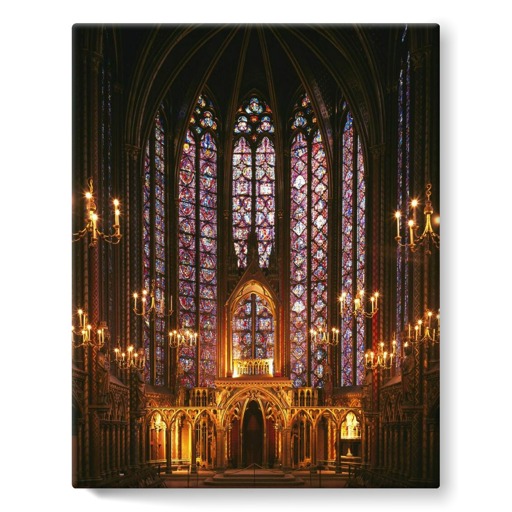 Sainte-Chapelle de Paris, chapelle haute, tribune des reliques et verrières de l'abside (stretched canvas)