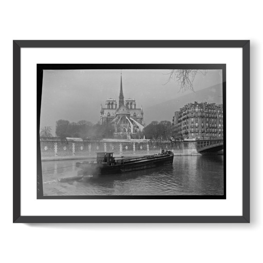 La cathédrale Notre-Dame et le pont Saint Louis vus du quai d'Orléans (affiches d'art encadrées)