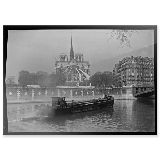 La cathédrale Notre-Dame et le pont Saint Louis vus du quai d'Orléans (panneaux aluminium)