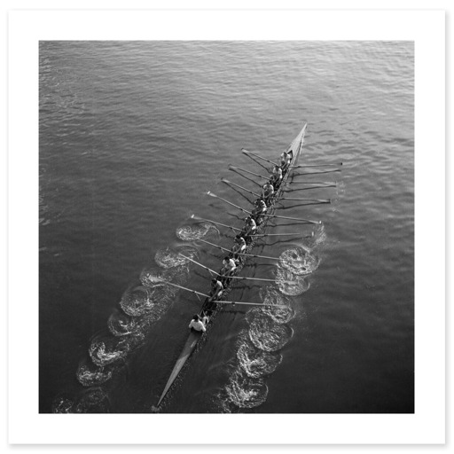 Compétition à l'aviron, au pont de Levallois, à Levallois-Perret (toiles sans cadre)