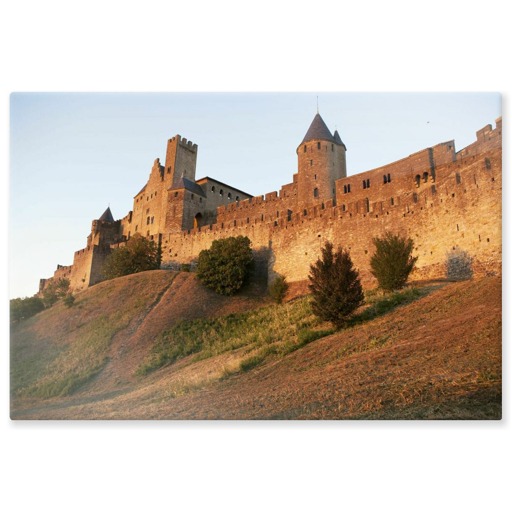 Cité de Carcassonne, front ouest, tour de la Justice et château comtal (panneaux aluminium)