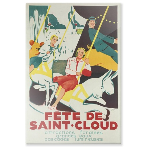 Fête de Saint-Cloud. Attractions foraines / grandes eaux / cascades lumineuses (panneaux aluminium)