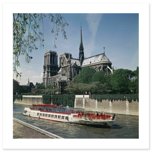 Cathédrale Notre-Dame de Paris et square Jean-XXIII vus depuis le quai de Montebello (toiles sans cadre)