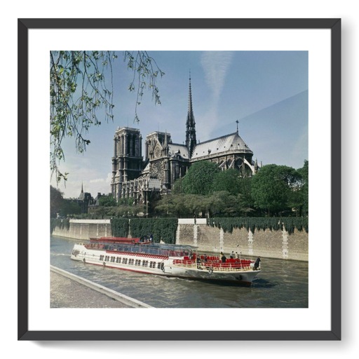 Cathédrale Notre-Dame de Paris et square Jean-XXIII vus depuis le quai de Montebello (affiches d'art encadrées)
