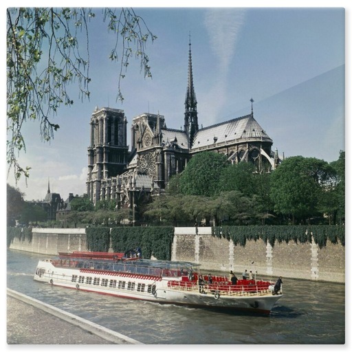Cathédrale Notre-Dame de Paris et square Jean-XXIII vus depuis le quai de Montebello (panneaux aluminium)