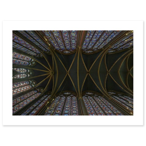 Sainte-Chapelle de Paris, chapelle haute, voûte de l'abside et d'une partie de la nef (toiles sans cadre)