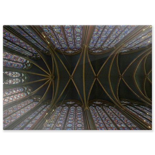 Sainte-Chapelle de Paris, chapelle haute, voûte de l'abside et d'une partie de la nef (aluminium panels)