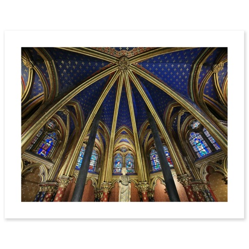Sainte-Chapelle de Paris, voûte de l'abside de la chapelle basse (toiles sans cadre)