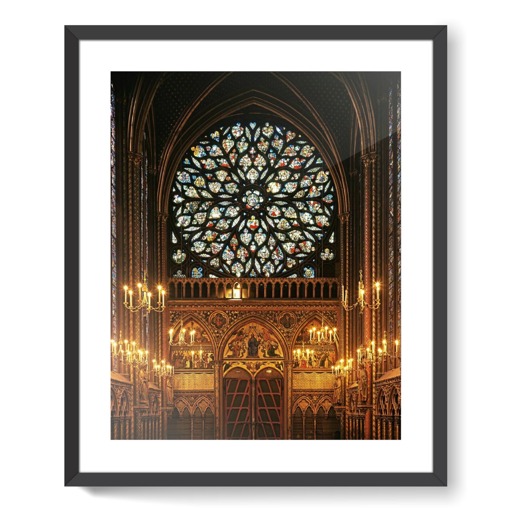 Sainte-Chapelle de Paris, chapelle haute, portail d'entrée et rose ouest (affiches d'art encadrées)