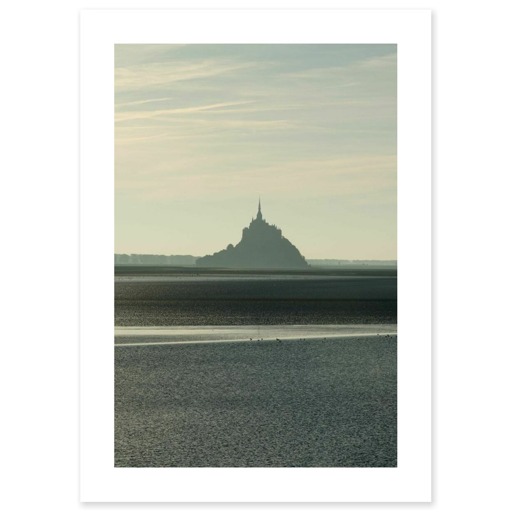 Silhouette du Mont-Saint-Michel vue du nord, près de la commune de Genêts (affiches d'art)