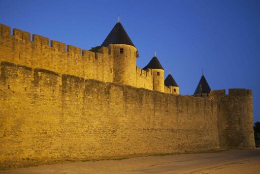 Cité de Carcassonne,, front sud, enceinte extérieure, tour Cautière