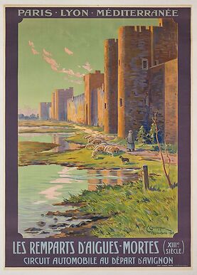 Les Remparts d'Aigues-Mortes (XIIIe siècle). Circuit automobile au départ d'Avignon