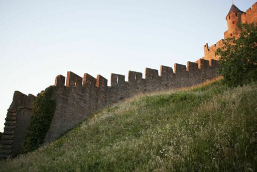 Cité de Carcassonne, front ouest, rampe de la barbacane