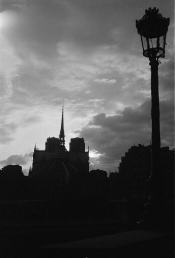 Coucher de soleil sur la cathédrale Notre-Dame de Paris