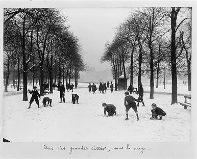 Jardin du Luxembourg, Une des grandes allées, sous la neige"