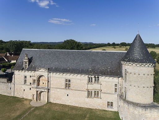 Château d'Assier, vue aérienne