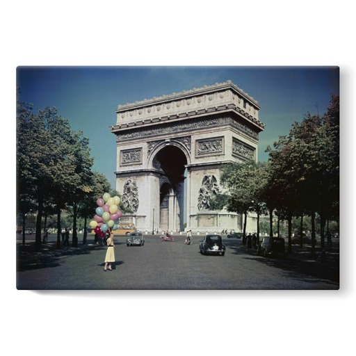 L'Arc de triomphe de l'Étoile, côté ouest, depuis l'avenue de la Grande-Armée (stretched canvas)