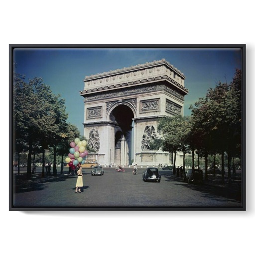 L'Arc de triomphe de l'Étoile, côté ouest, depuis l'avenue de la Grande-Armée (toiles encadrées)