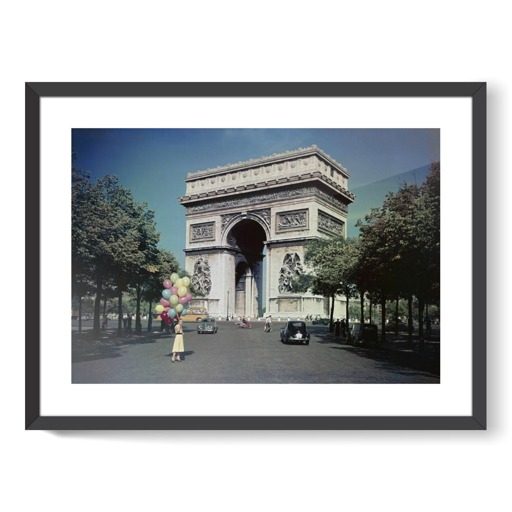 L'Arc de triomphe de l'Étoile, côté ouest, depuis l'avenue de la Grande-Armée (affiches d'art encadrées)