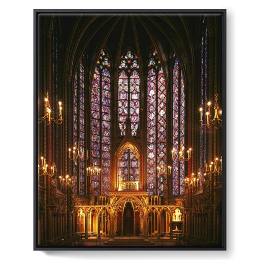 Sainte-Chapelle de Paris, chapelle haute, tribune des reliques et verrières de l'abside (framed canvas)