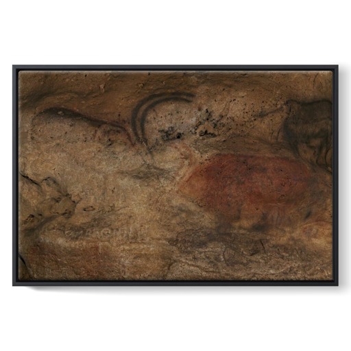Grotte de Font-de-Gaume, rennes noir et rouge, dit aussi panneau des rennes affrontés (toiles encadrées)
