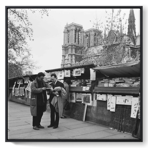 Bouquiniste quai de la Tournelle à Paris (framed canvas)