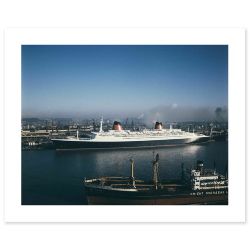 Le paquebot France amarré au port du Havre (affiches d'art)