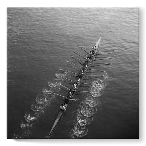 Compétition à l'aviron, au pont de Levallois, à Levallois-Perret (toiles sur châssis)