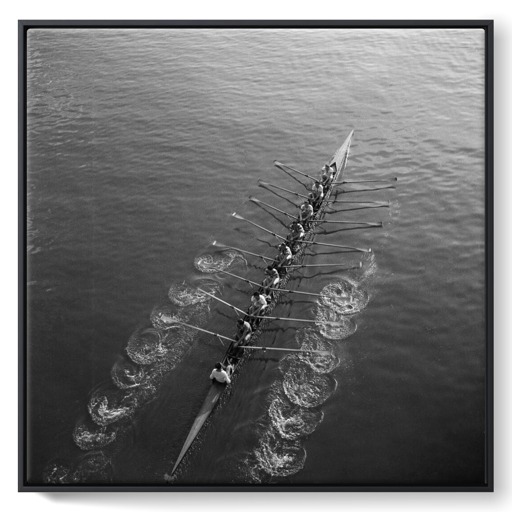 Compétition à l'aviron, au pont de Levallois, à Levallois-Perret (framed canvas)