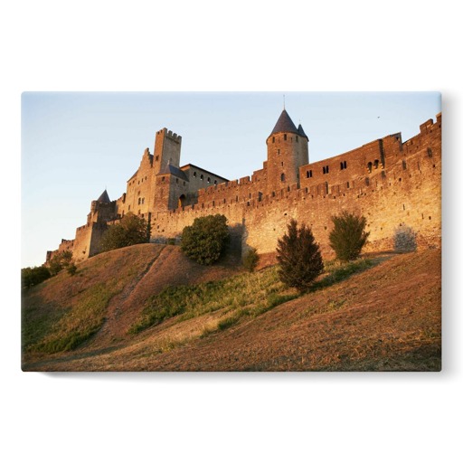 Cité de Carcassonne, front ouest, tour de la Justice et château comtal (stretched canvas)