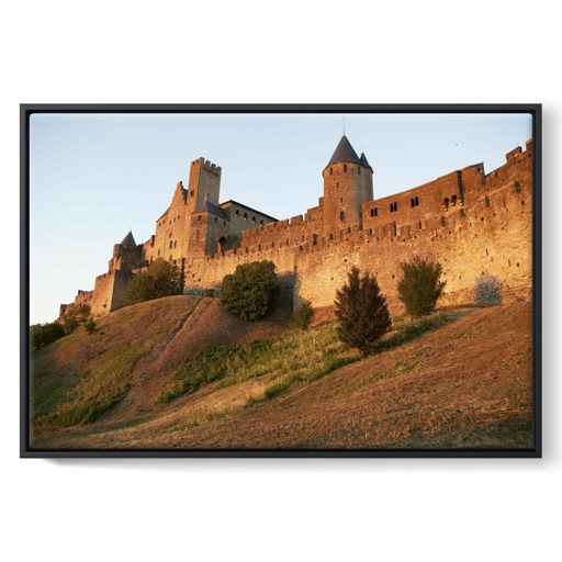 Cité de Carcassonne, front ouest, tour de la Justice et château comtal (framed canvas)