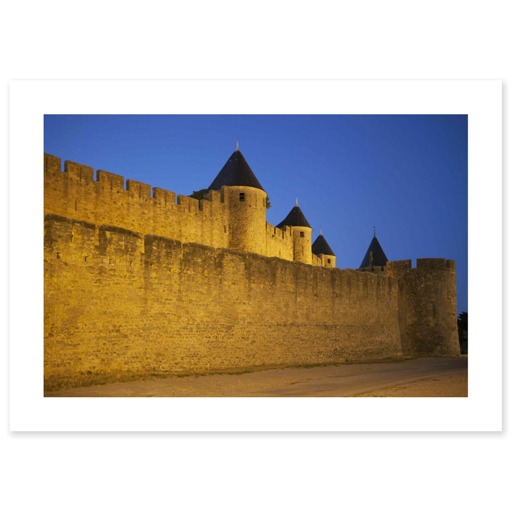 Cité de Carcassonne,, front sud, enceinte extérieure, tour Cautière (canvas without frame)
