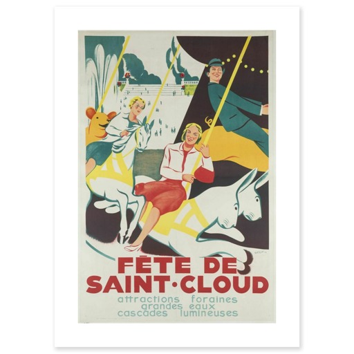 Fête de Saint-Cloud. Attractions foraines / grandes eaux / cascades lumineuses (affiches d'art)