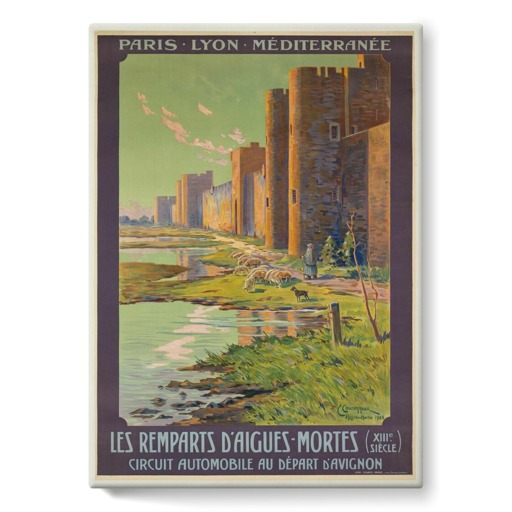 Les Remparts d'Aigues-Mortes (XIIIe siècle). Circuit automobile au départ d'Avignon (stretched canvas)
