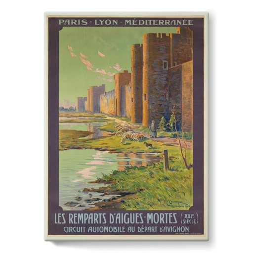 Les Remparts d'Aigues-Mortes (XIIIe siècle). Circuit automobile au départ d'Avignon (toiles sur châssis)