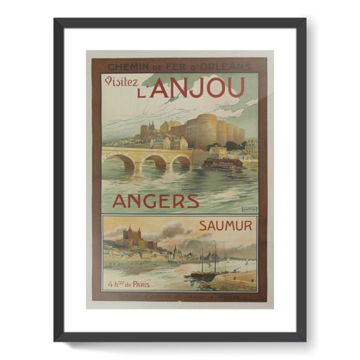 Visitez l'Anjou : Angers, Saumur (affiches d'art encadrées)