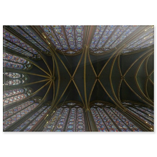 Sainte-Chapelle de Paris, chapelle haute, voûte de l'abside et d'une partie de la nef (panneaux acryliques)