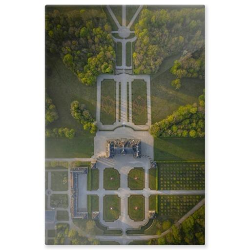 Château de La Motte-Tilly et son jardin, vue aérienne au coucher du soleil (aluminium panels)