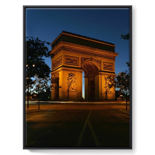 L'Arc de triomphe de l'Étoile au crépuscule, côté sud-est, depuis l'avenue Marceau (toiles encadrées)