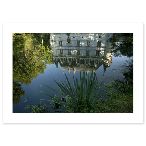 Château d'Azay-le-Rideau, reflet de la façade ouest (affiches d'art)