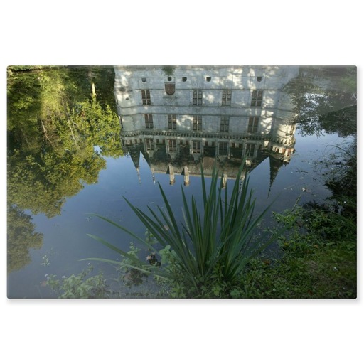 Château d'Azay-le-Rideau, reflet de la façade ouest (panneaux aluminium)