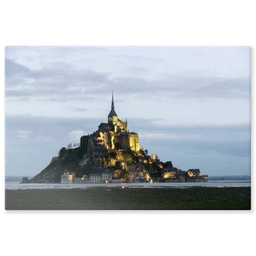 Mont-Saint-Michel, illumination du Mont et de la passerelle pendant les grandes marées des 20 et 21 mars 2015 (aluminium panels)