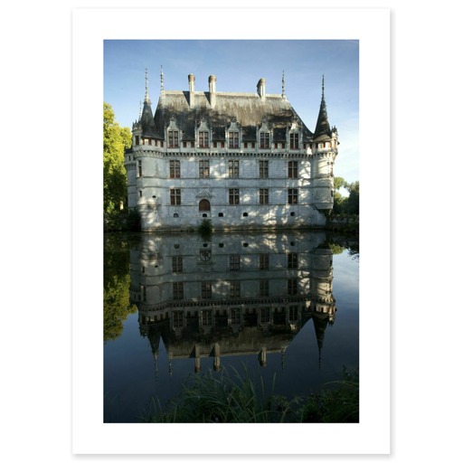 Château d'Azay-le-Rideau, vue d'ensemble de la façade ouest (affiches d'art)