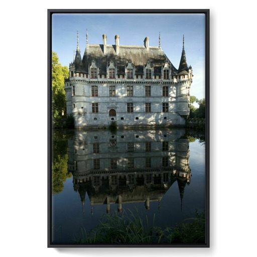 Château d'Azay-le-Rideau, vue d'ensemble de la façade ouest (framed canvas)