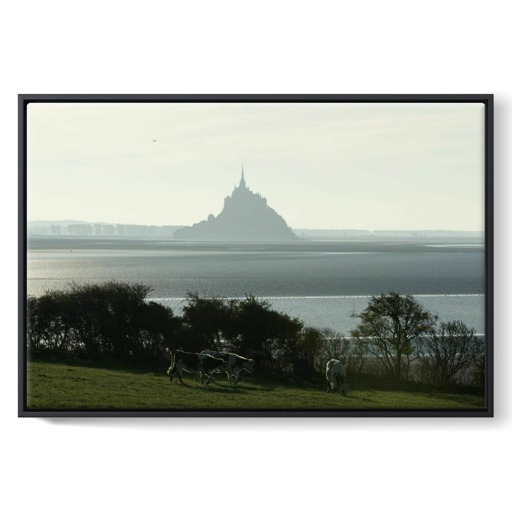 Silhouette du Mont-Saint-Michel vue du nord, près de la commune de Genêts (toiles encadrées)