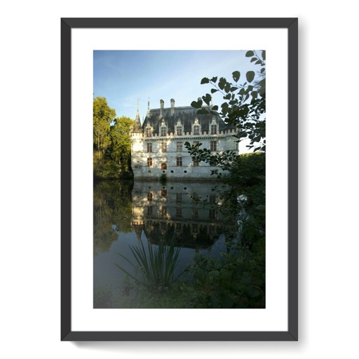 Château d'Azay-le-Rideau, vue d'ensemble de la façade ouest (affiches d'art encadrées)