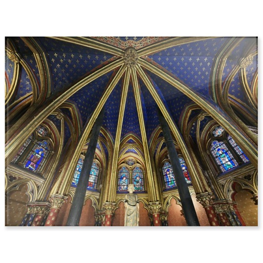 Sainte-Chapelle de Paris, voûte de l'abside de la chapelle basse (panneaux acryliques)