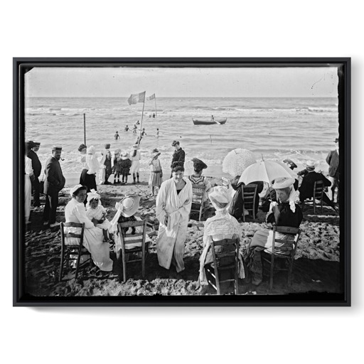 Scène de plage (framed canvas)