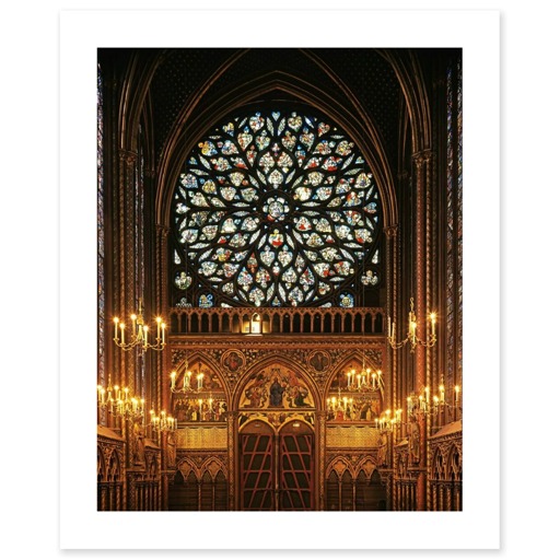 Sainte-Chapelle de Paris, chapelle haute, portail d'entrée et rose ouest (art prints)